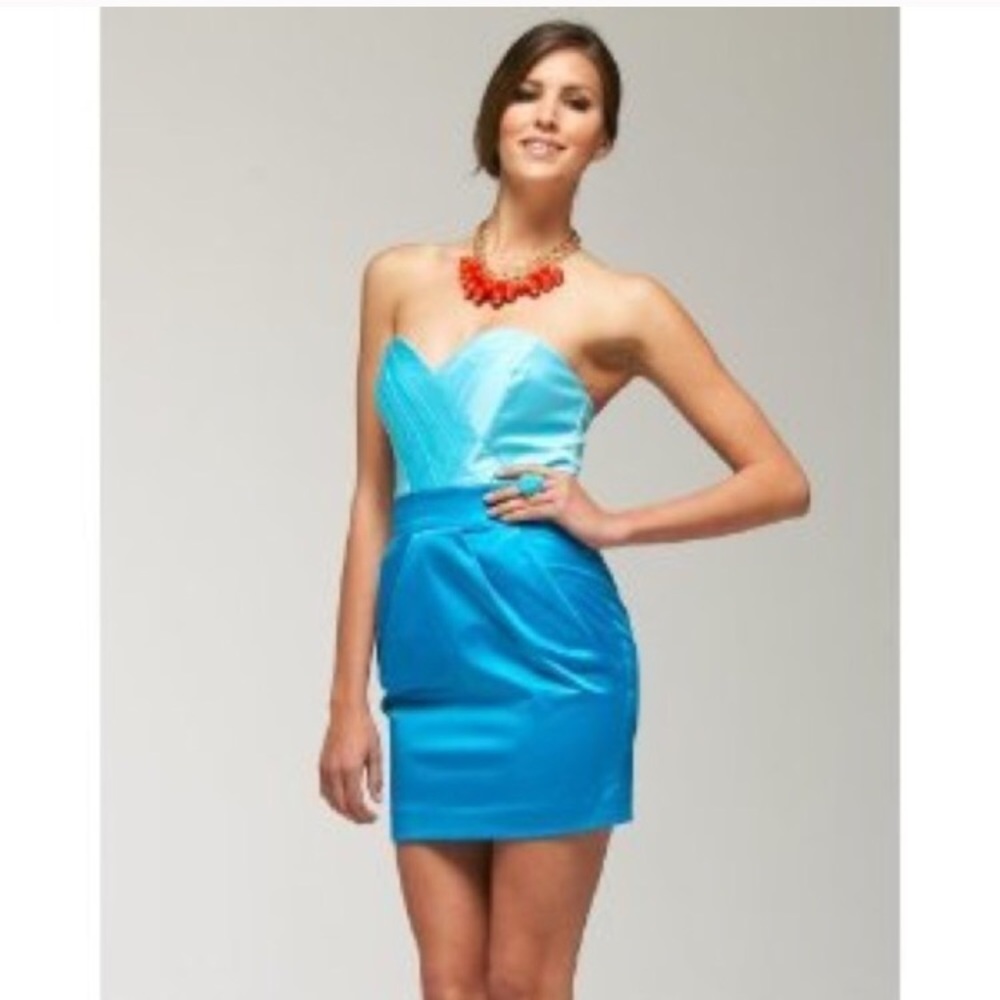 Bebe Two Toned Body Con Cocktail Dress